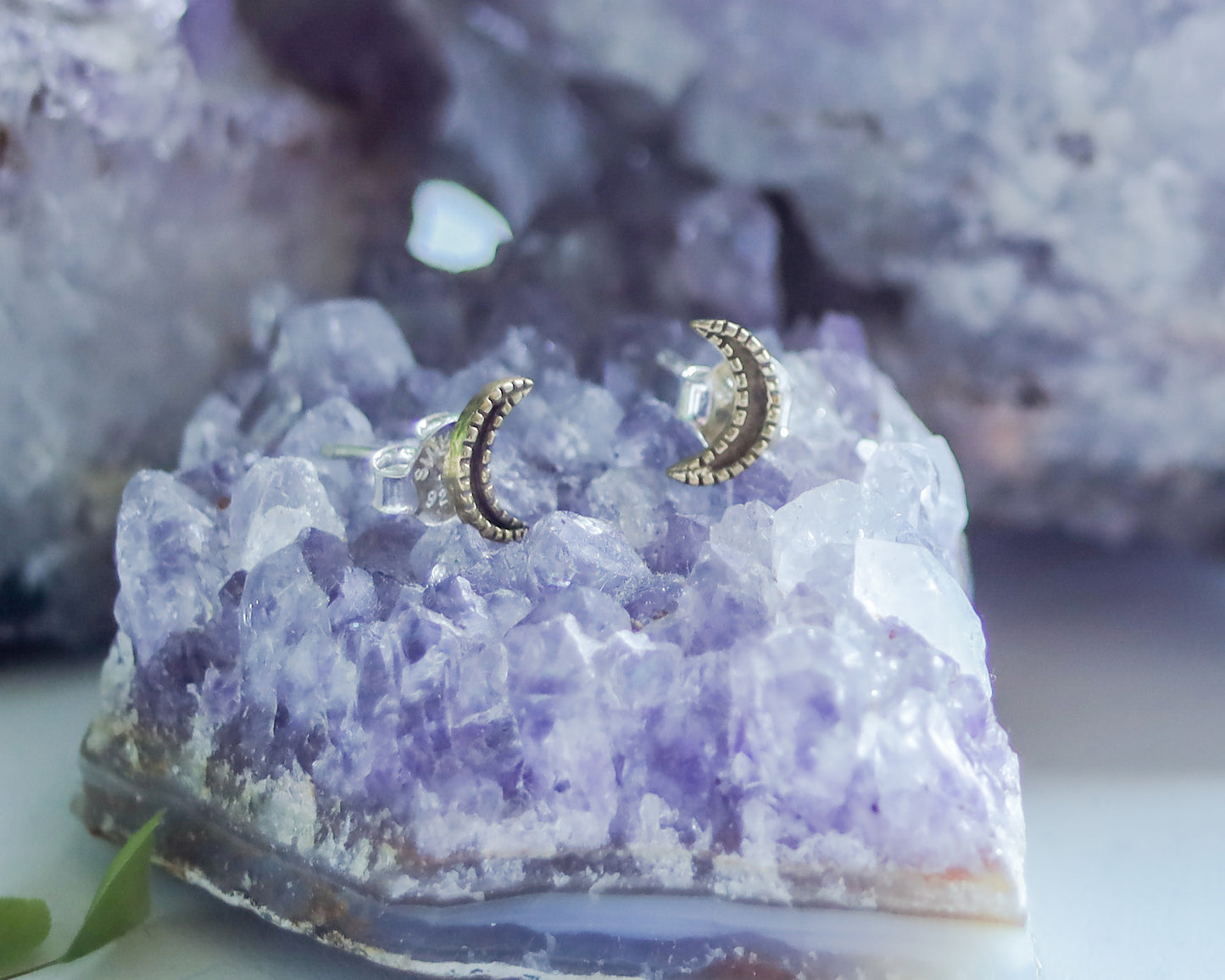 Crescent Moon Stud Earrings | Celestial Witchy Boho Whimsical Minimalist | Brass & Silver Gold Tiny Dainty Posts | Half Moon Lunar Phase