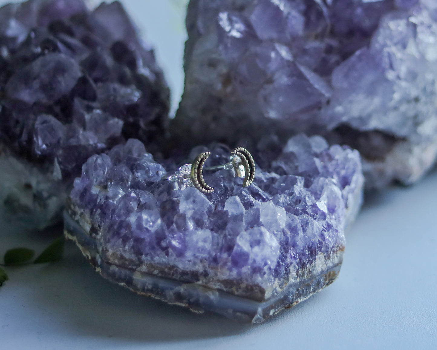 Crescent Moon Stud Earrings | Celestial Witchy Boho Whimsical Minimalist | Brass & Silver Gold Tiny Dainty Posts | Half Moon Lunar Phase