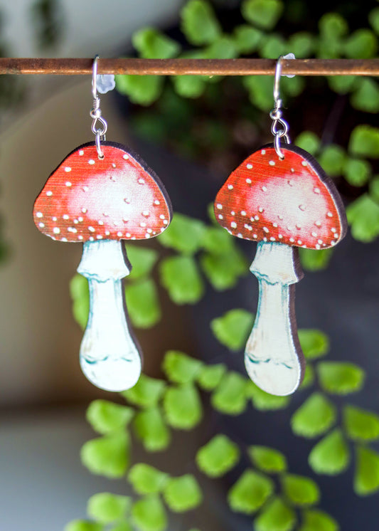 Amanita Mushroom Earrings | Toadstool Cottagecore Fairycore Jewelry