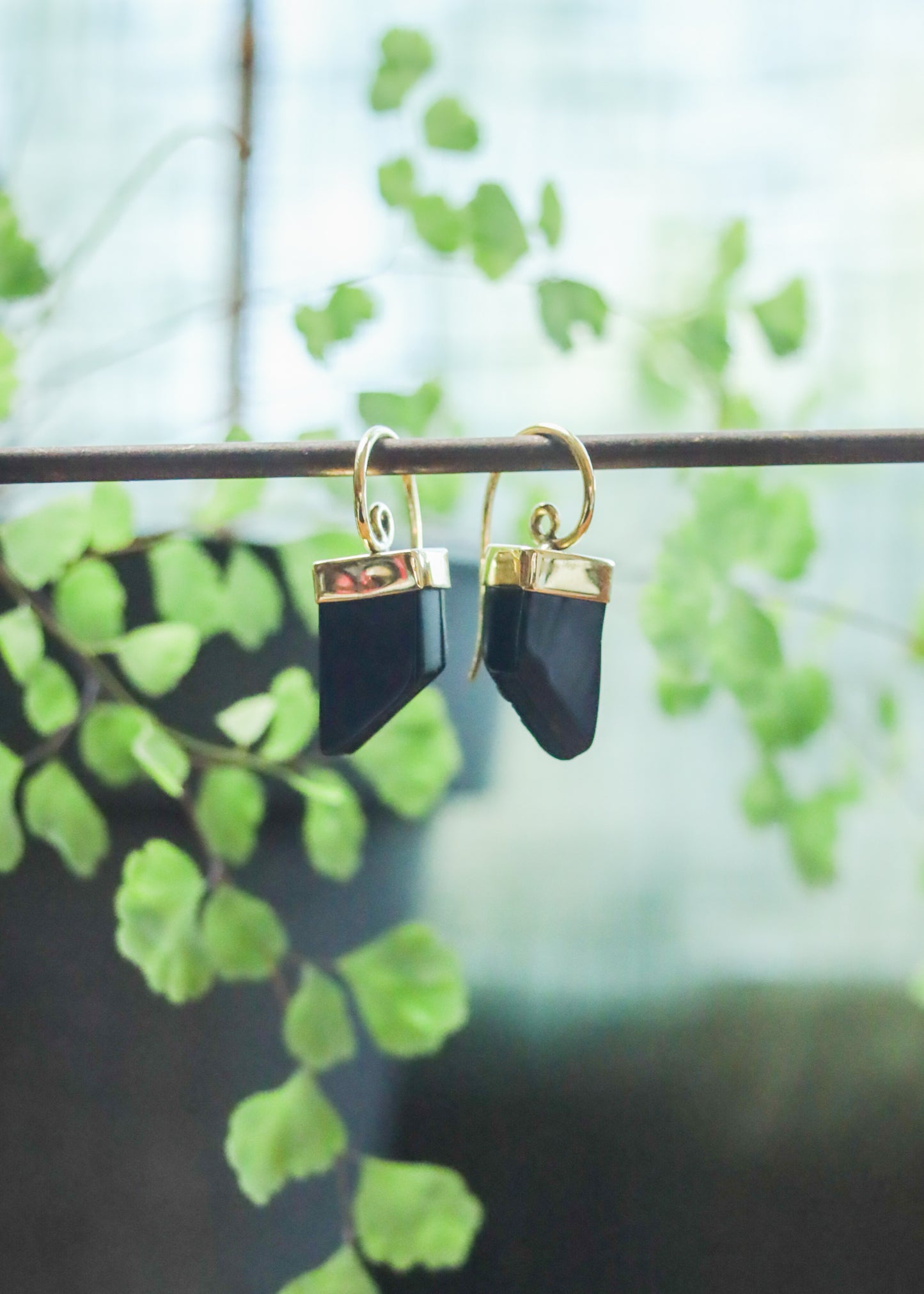 Gemstone Lantern Earrings | Brass Stone Druzy Crystal Spiral Drops | Fairycore Elven Fantasy Jewelry | Minimalist Geometric Boho Goddess
