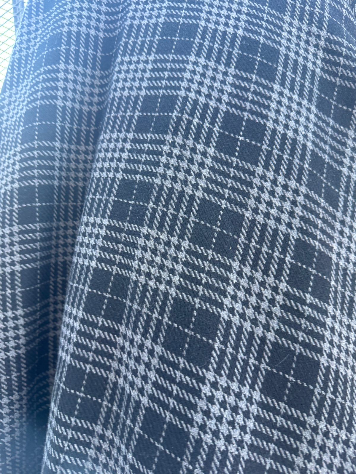 Black & Grey Flannel Midi Skirt