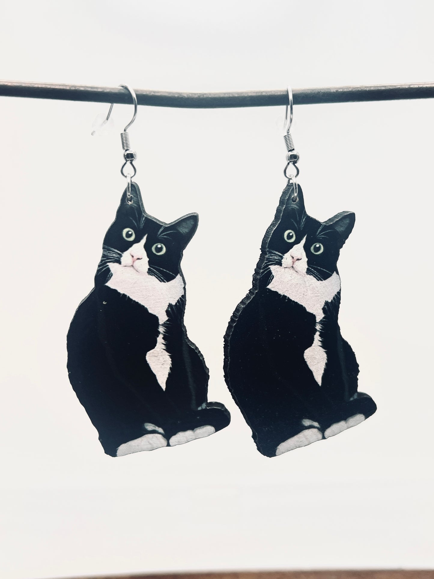 Cat Charm Earrings | Laser Cut Wood Kitty Dangles | Pet Animal Lover Gifts | Persian Maine Coon Russian Blue British Shorthair Black Cat