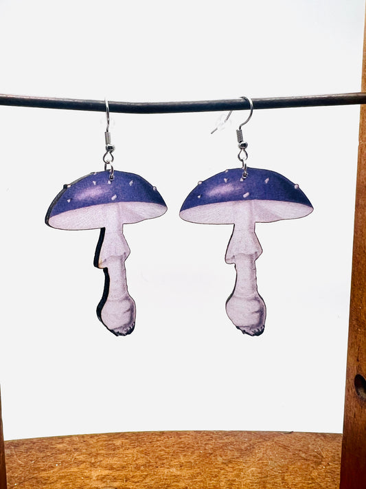 Mushroom Earrings Violet Cort | Purple Lavender Fungi