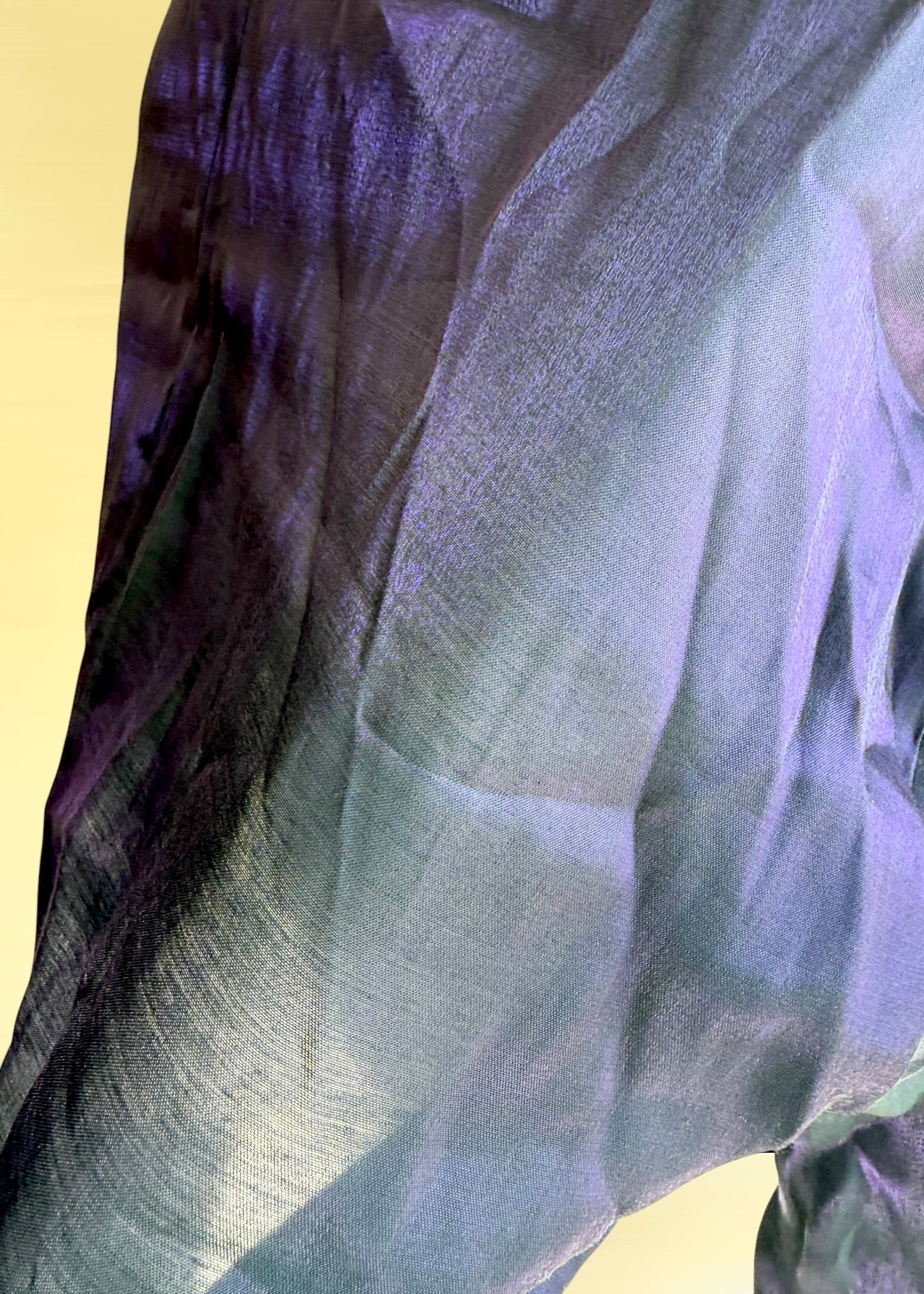 Iridescent Crop Top | Blue Purple Long Sleeve Pullover | Sheer Cropped Blouse | Fairycore Cottagecore Kawaii Festivalwear | Sexy Spring Summer