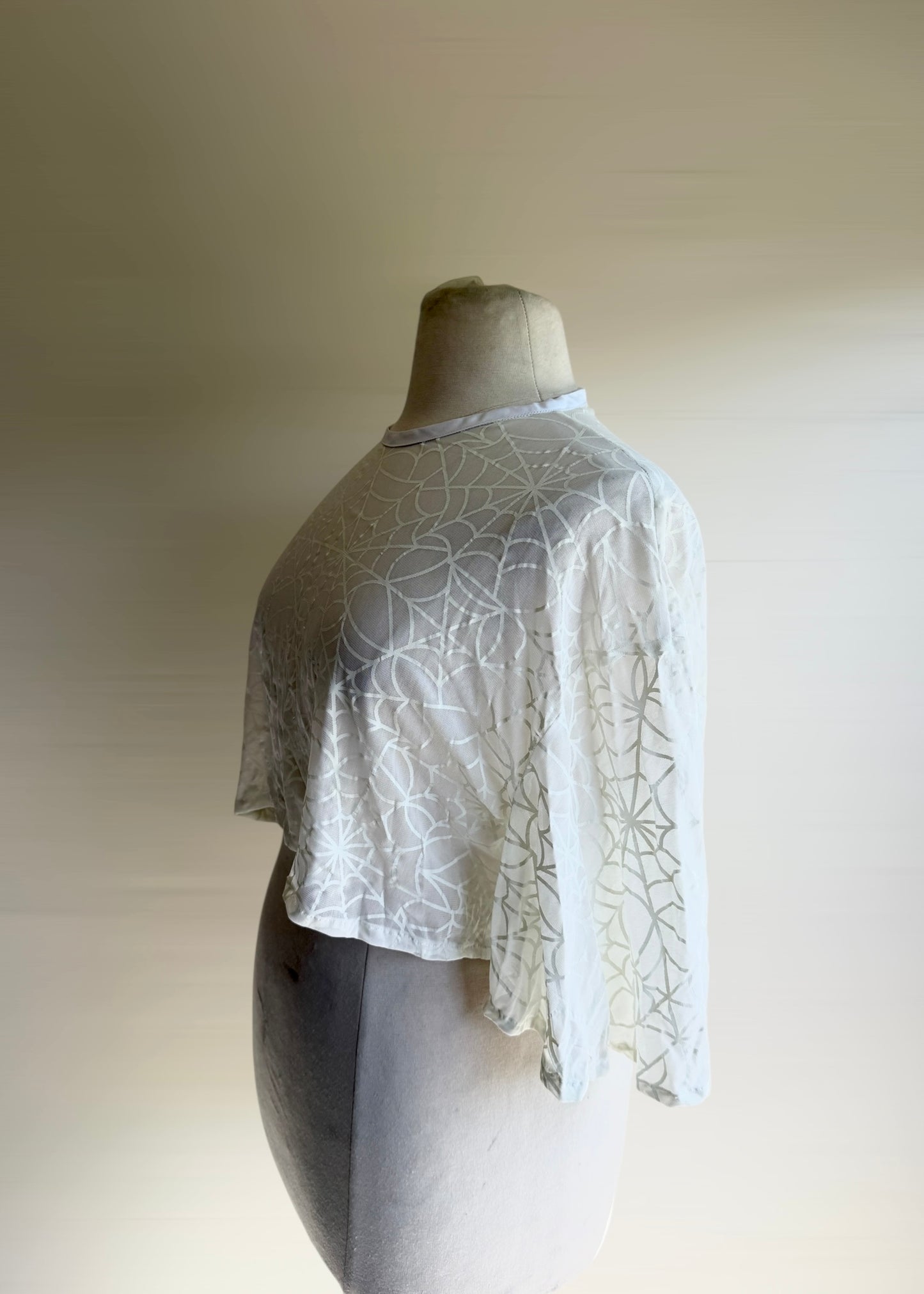 Glow in the Dark Crop Top | Spiderweb Long Sleeve Pullover | Sheer Cropped Blouse | Fairycore Cottagecore Kawaii Festivalwear | Halloween Spooky Lightweight Tee