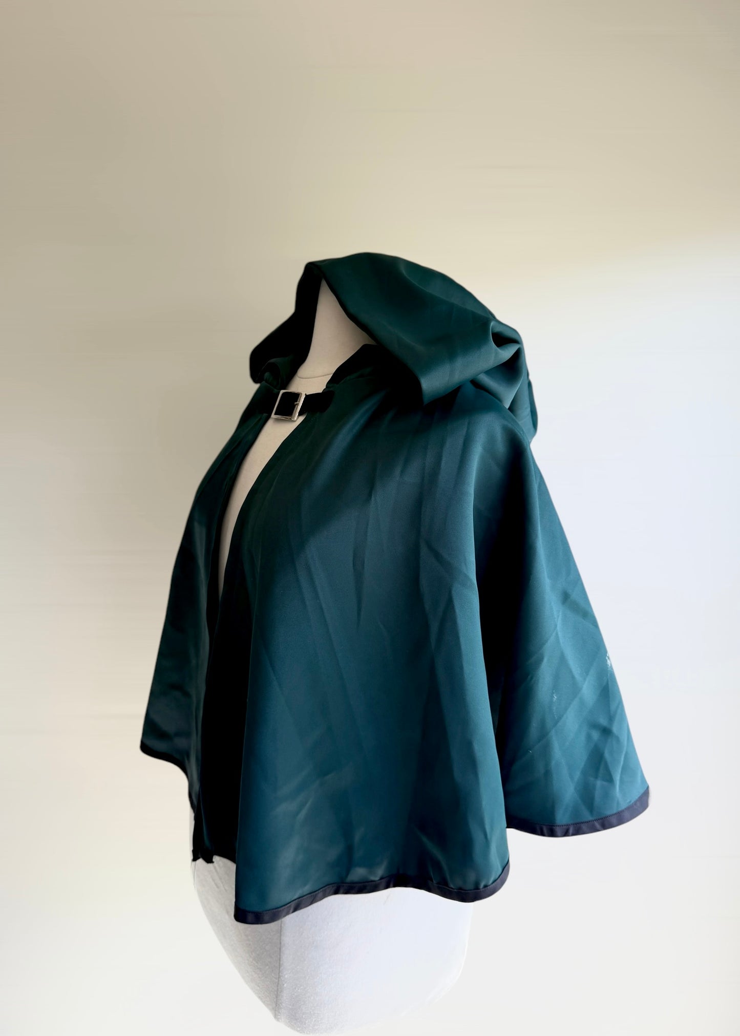 Elven Cape | Woodland Goblincore Green Forest Cloak | Hooded Cowl Renaissance Capelet
