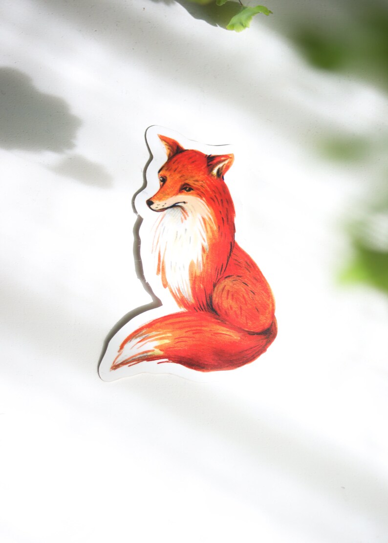 Red Fox Stickers | Woodland Goblincore Fairycore | Waterproof Vinyl Glossy Die Cut | Wildlife Laptop Journal Decal Decor | Whimsical Art