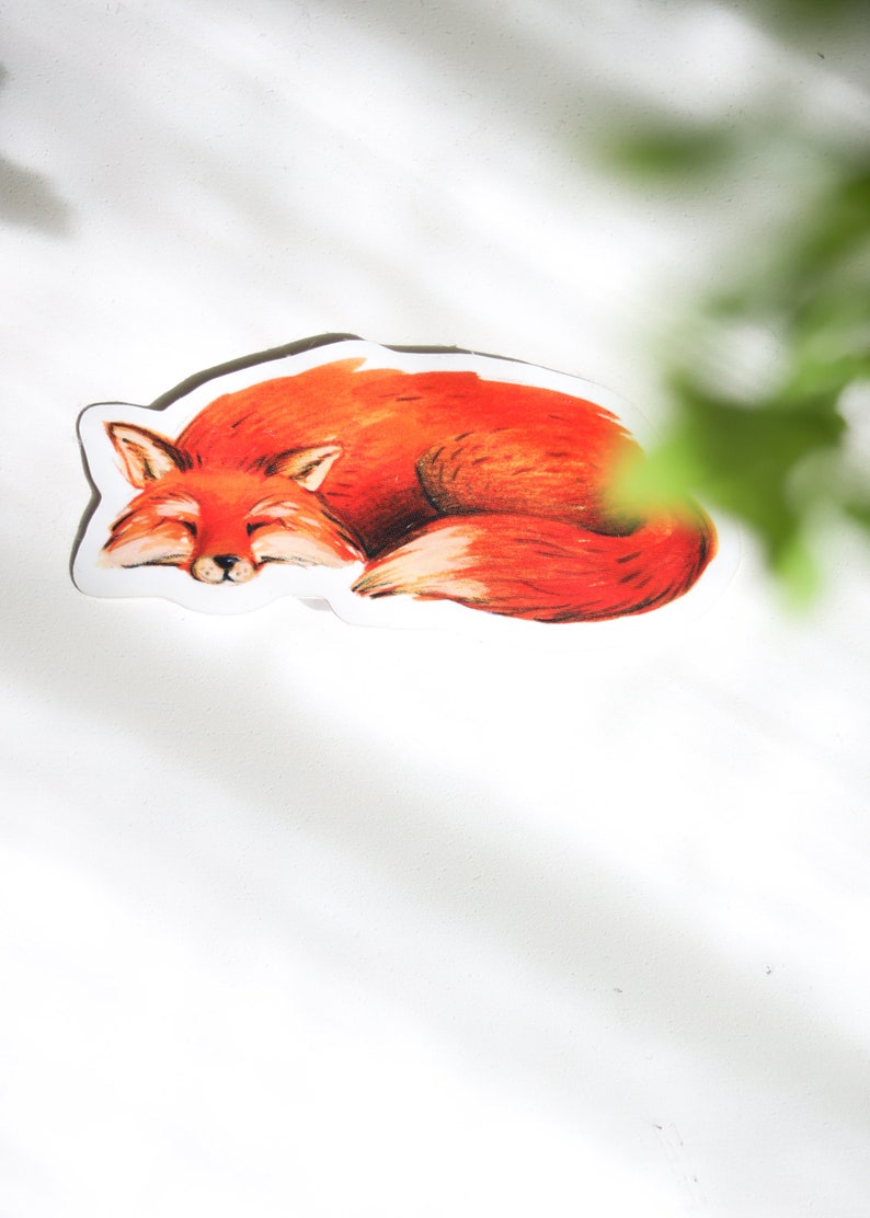 Red Fox Stickers | Woodland Goblincore Fairycore | Waterproof Vinyl Glossy Die Cut | Wildlife Laptop Journal Decal Decor | Whimsical Art