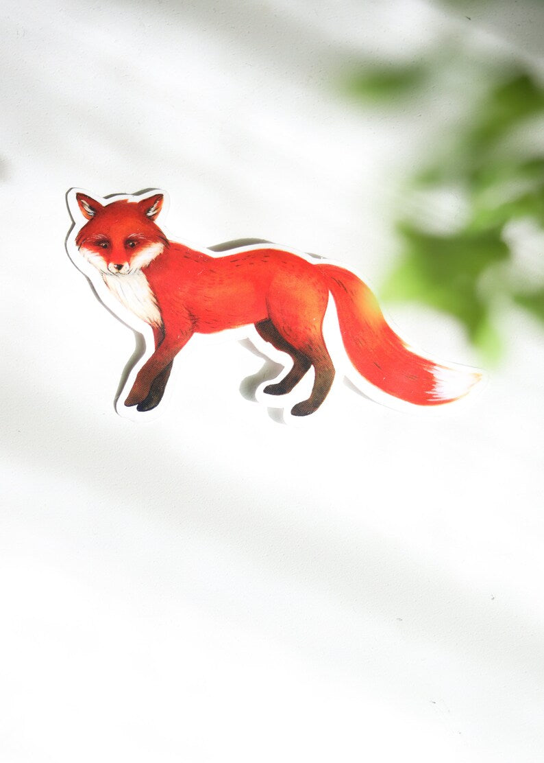 Red Fox Stickers | Woodland Goblincore Fairycore | Waterproof Vinyl Glossy Die Cut | Wildlife Laptop Journal Decal Decor | Whimsical Art