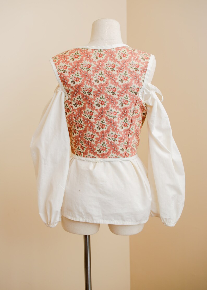 Floral Corset Vest | Cottagecore Fairy Bodice | Fairycore Fantasy Overbust Top | Renaissance Costume Cosplay | Victorian Tapestry Bustier