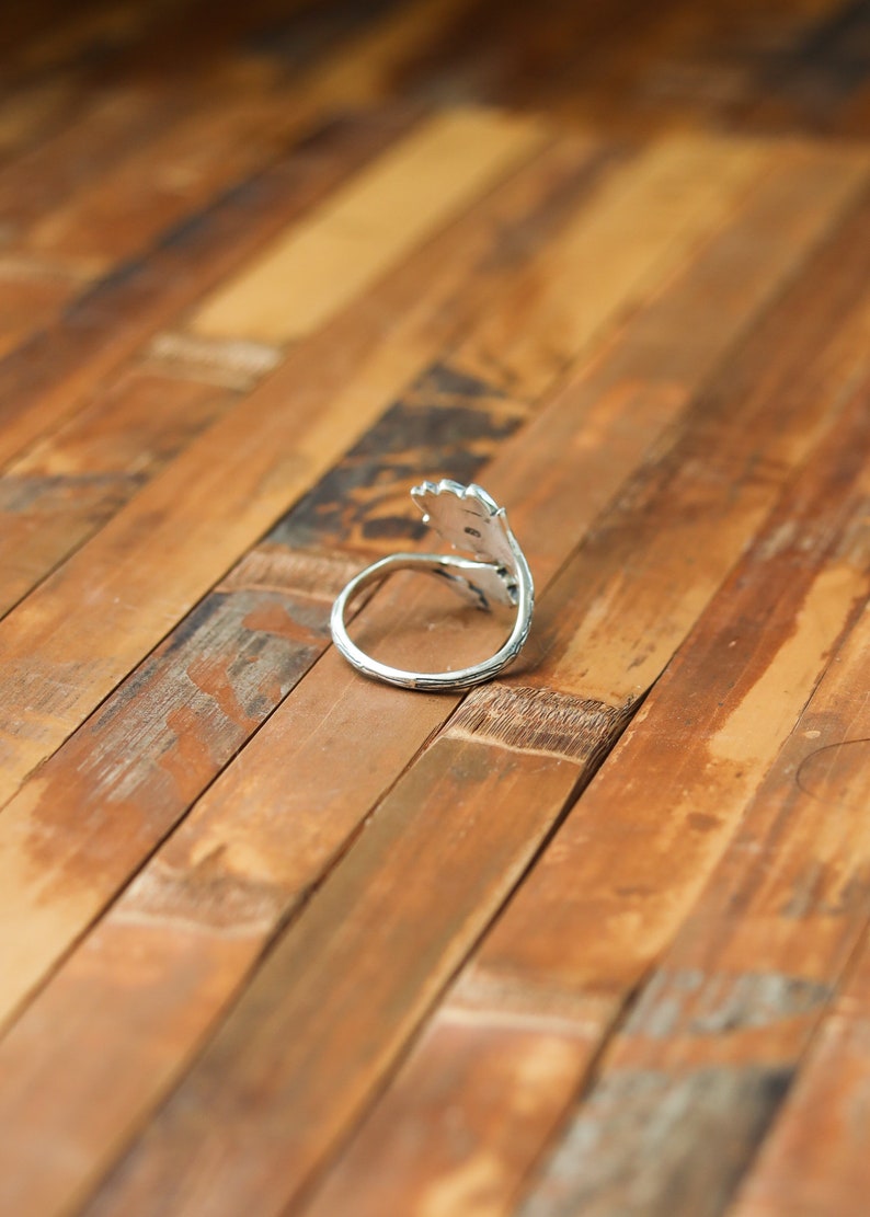 Adjustable Leaf Ring | Sterling Silver Branch Nature Jewelry | Elven Whimsical Fantasy Spiral Band | Fairy Statement Bridesmaids Oak Twig