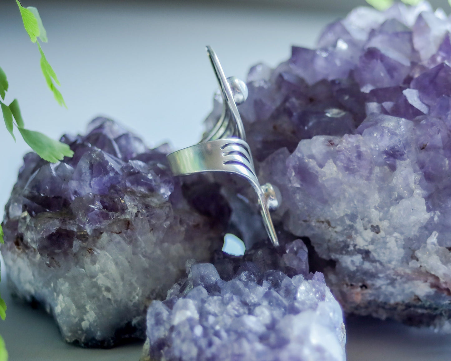 Adjustable Moonstone Ring | Sterling Silver Celestial Gemstone Jewelry | Witch Boho Crescent Lunar Goddess | Mystical Crystal Spiritual