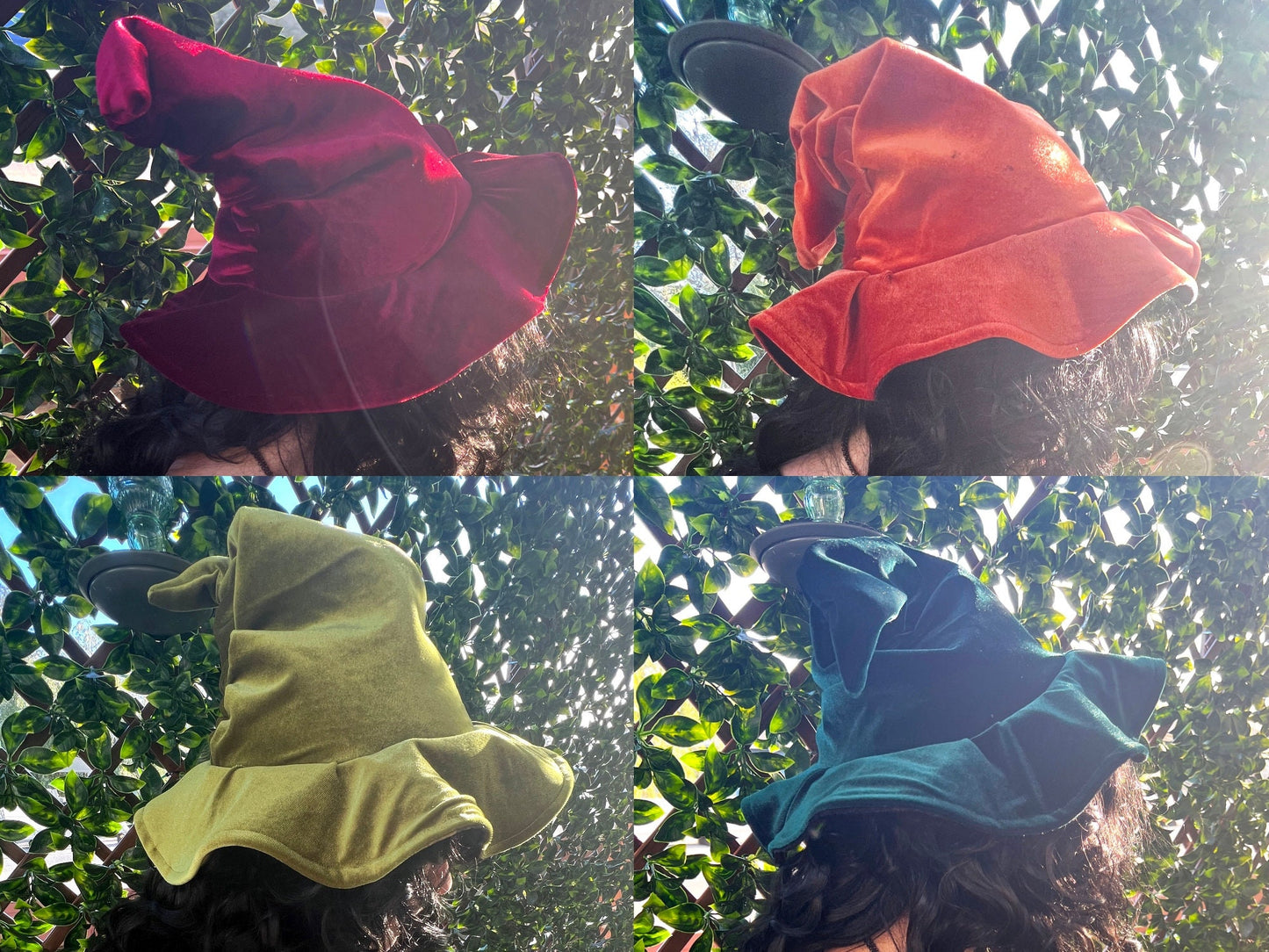 Slouchy Witch Hat | Velvet Halloween Wizard Costume | Fairy Pixie Cottagecore Woodland Elven Cosplay | Gothic Mystical Head Accessories