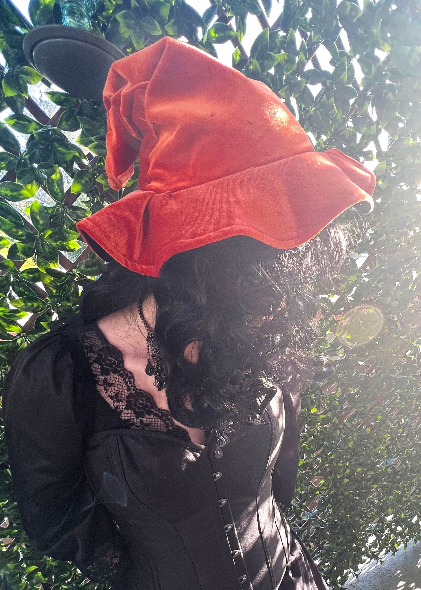 Slouchy Witch Hat | Velvet Halloween Wizard Costume | Fairy Pixie Cottagecore Woodland Elven Cosplay | Gothic Mystical Head Accessories