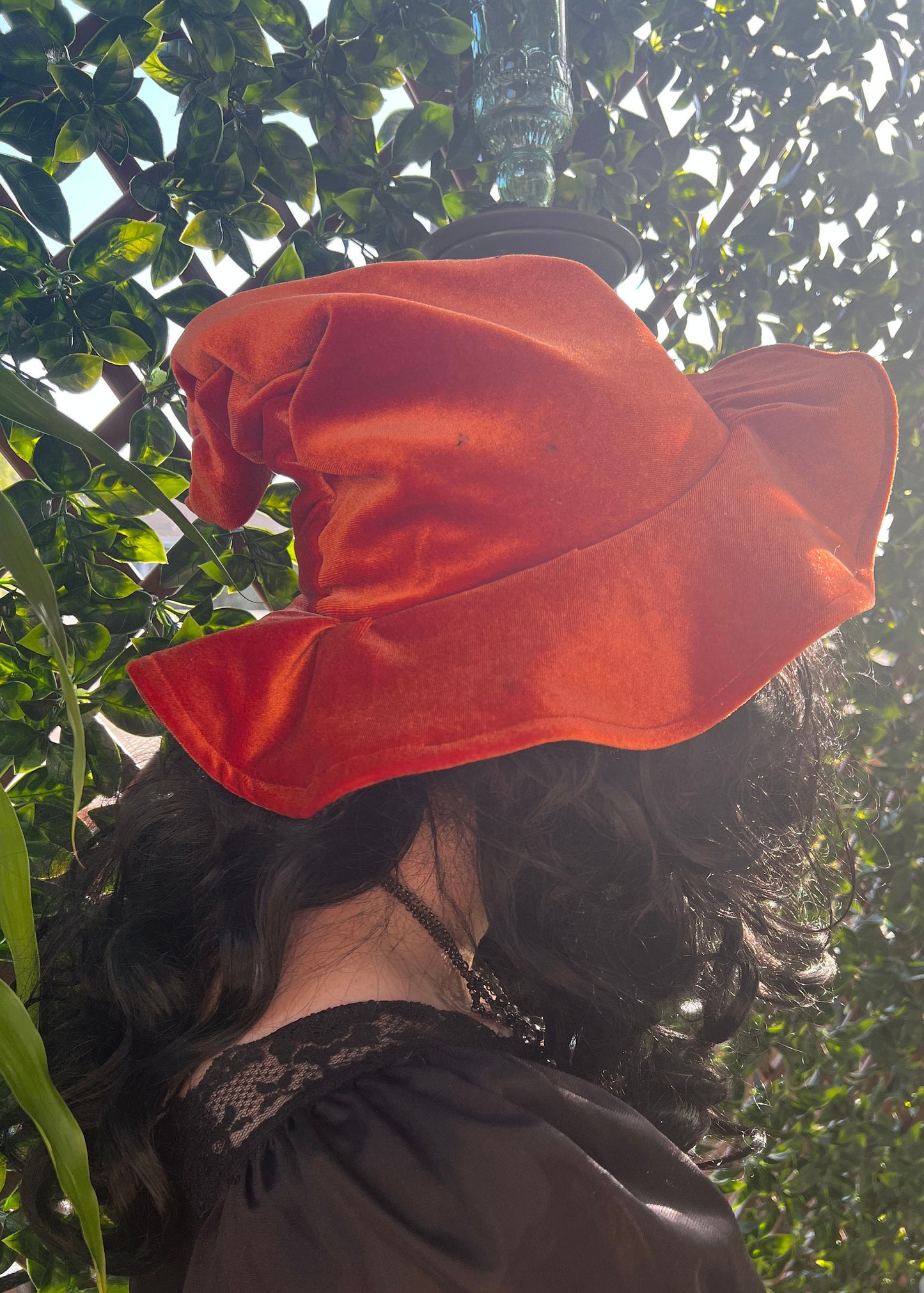 Slouchy Witch Hat | Velvet Halloween Wizard Costume | Fairy Pixie Cottagecore Woodland Elven Cosplay | Gothic Mystical Head Accessories