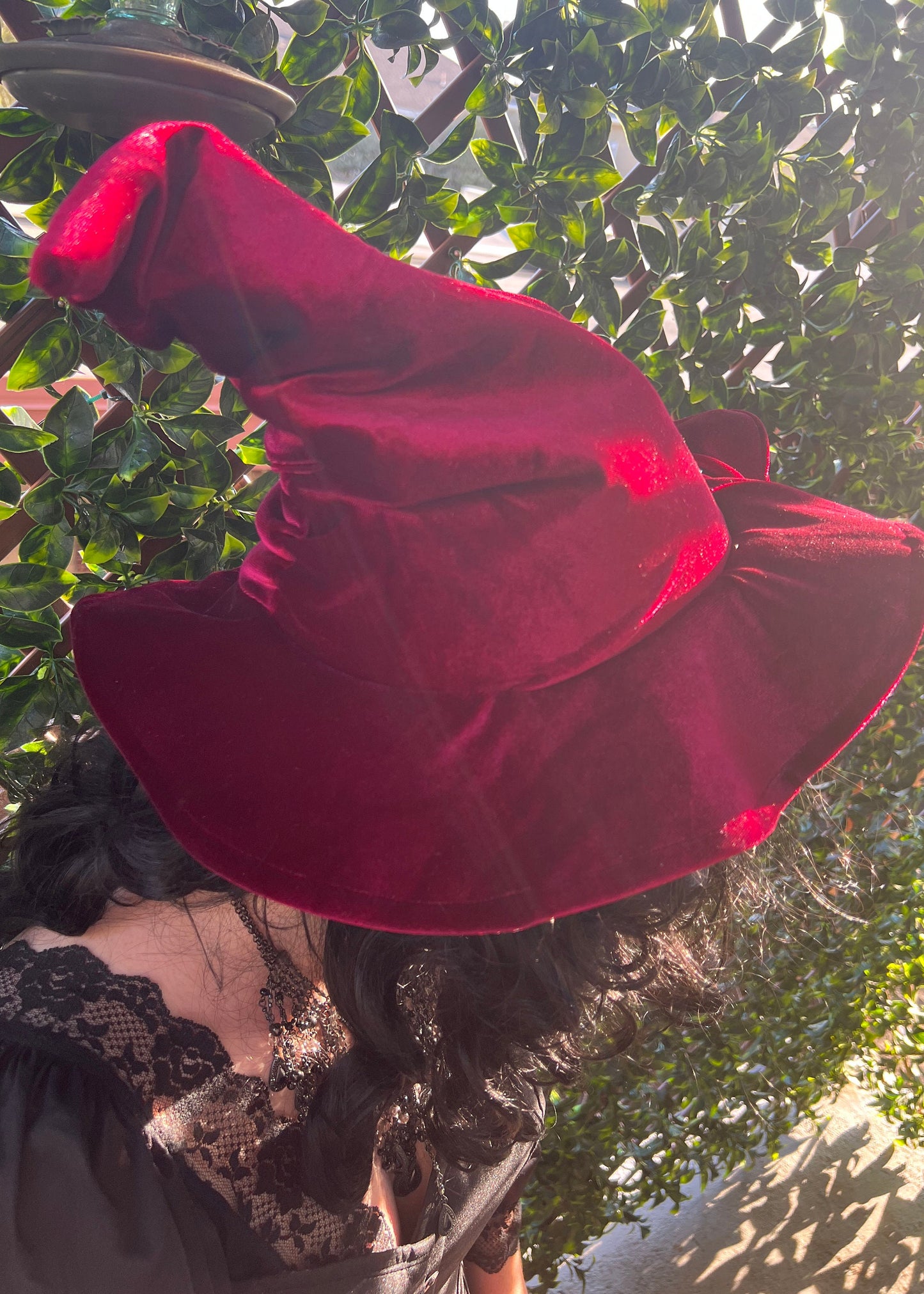 Slouchy Witch Hat | Velvet Halloween Wizard Costume | Fairy Pixie Cottagecore Woodland Elven Cosplay | Gothic Mystical Head Accessories