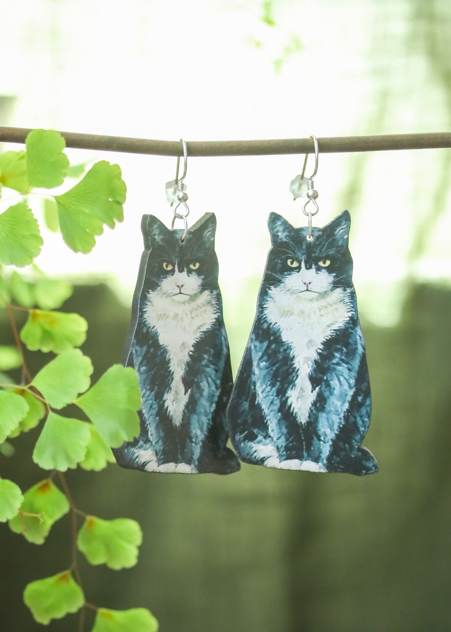Cat Charm Earrings | Laser Cut Wood Kitty Dangles | Pet Animal Lover Gifts | Persian Maine Coon Russian Blue British Shorthair Black Cat