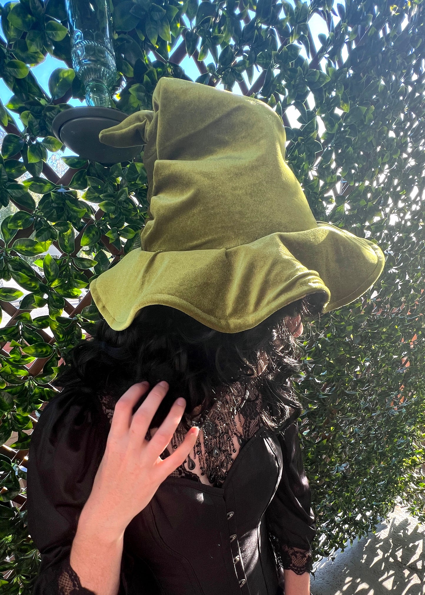 Slouchy Witch Hat | Velvet Halloween Wizard Costume | Fairy Pixie Cottagecore Woodland Elven Cosplay | Gothic Mystical Head Accessories