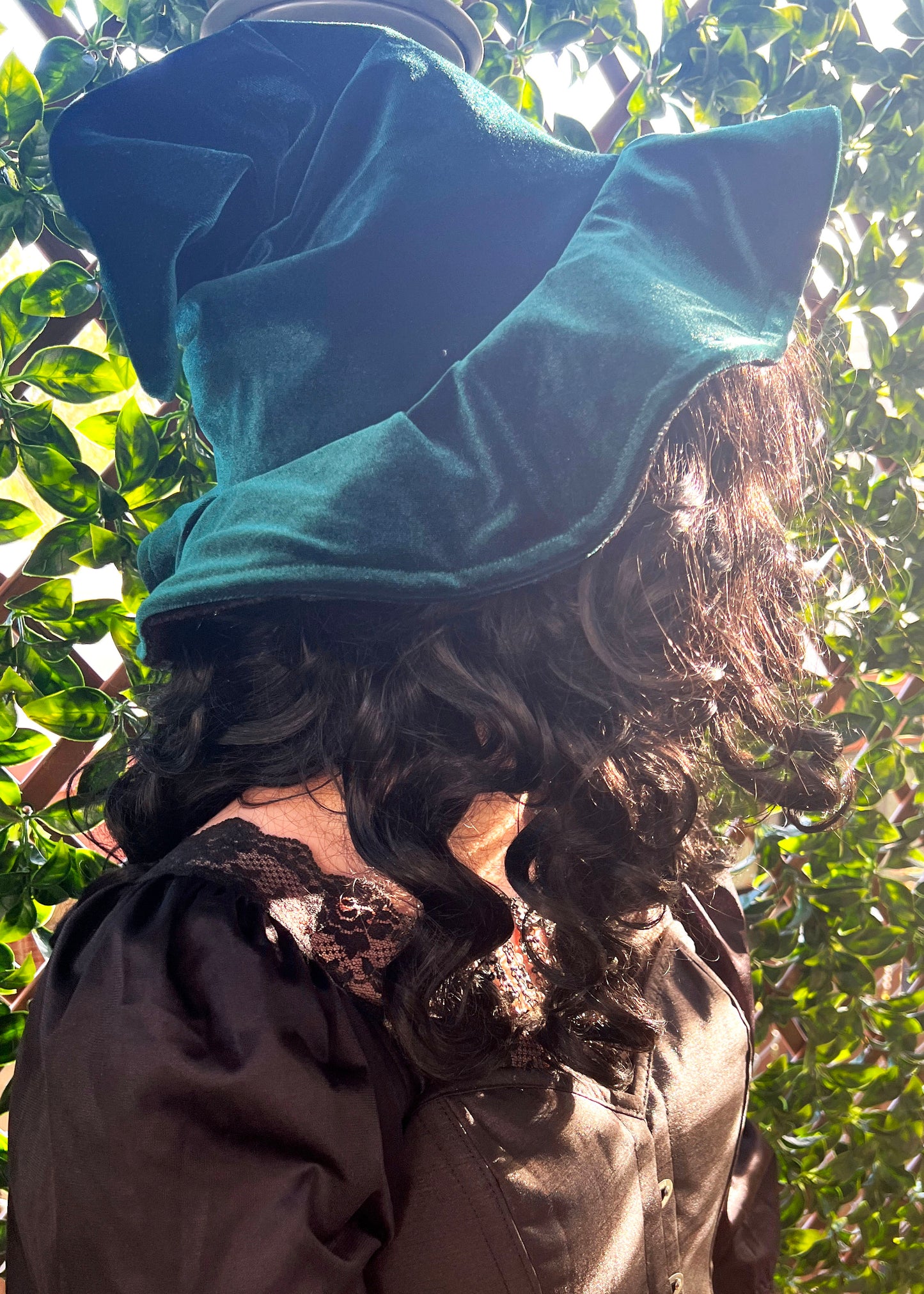 Slouchy Witch Hat | Velvet Halloween Wizard Costume | Fairy Pixie Cottagecore Woodland Elven Cosplay | Gothic Mystical Head Accessories