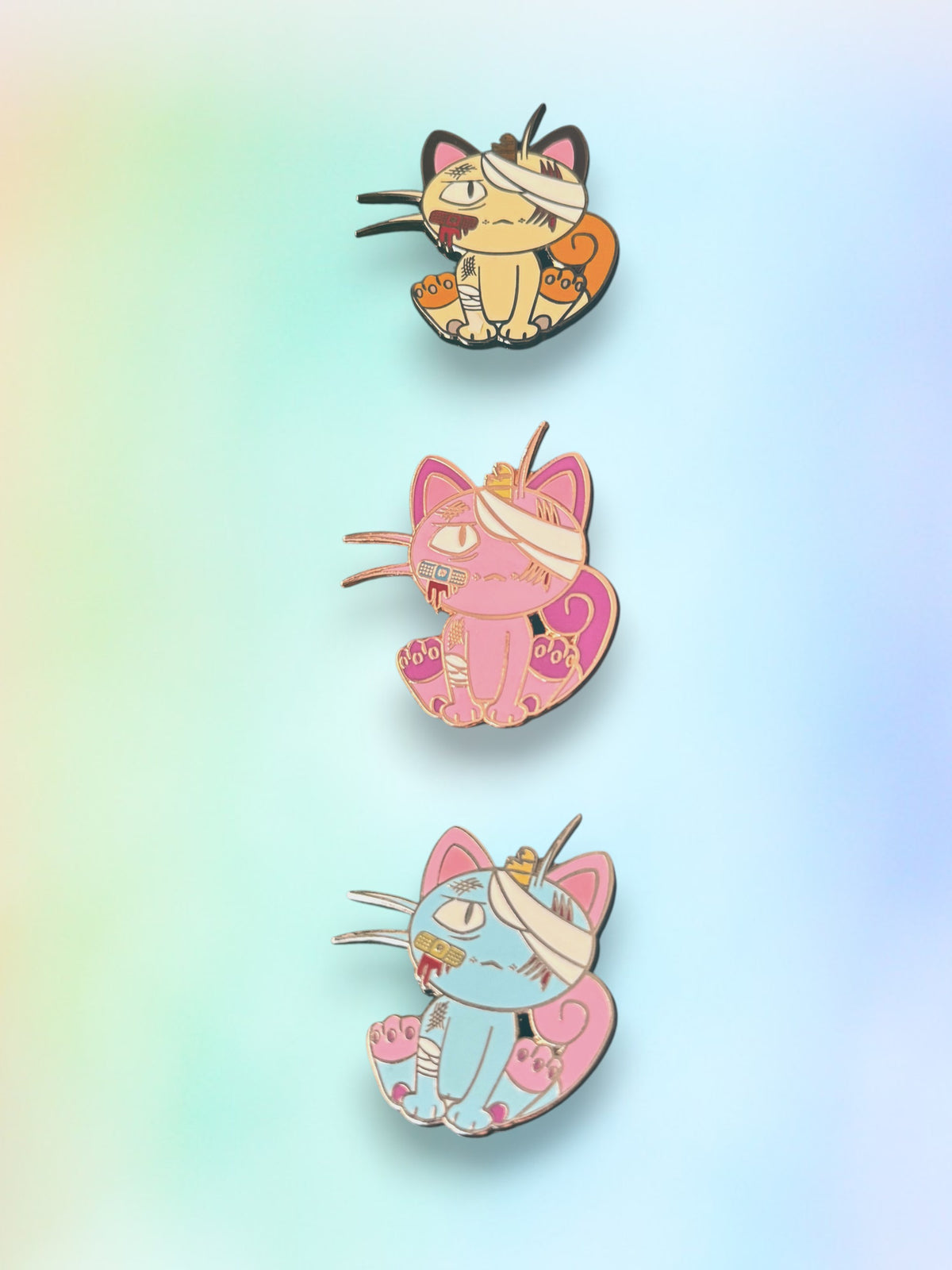Battle Damaged Pokemon Enamel Pins