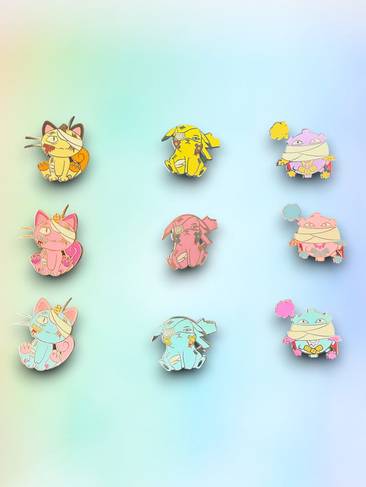Battle Damaged Pokemon Enamel Pins