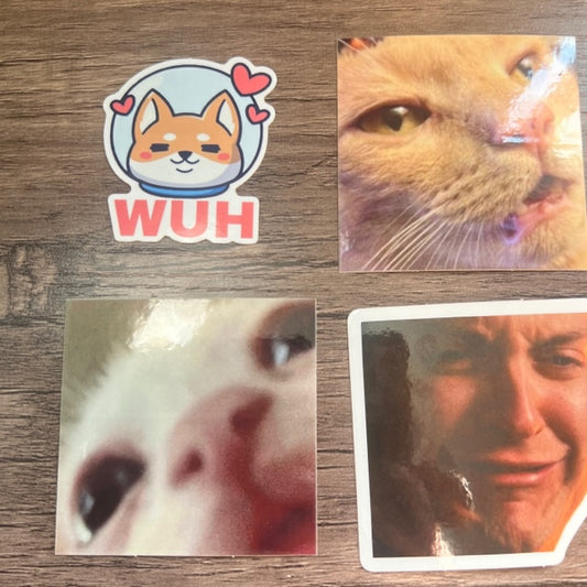 Wuh Gang Sticker Collection | Salohkin Twitch Emote Stickers | Funny Meme Laptop Decals | Shiba Cat Sadge | Vinyl Waterproof Die Cut