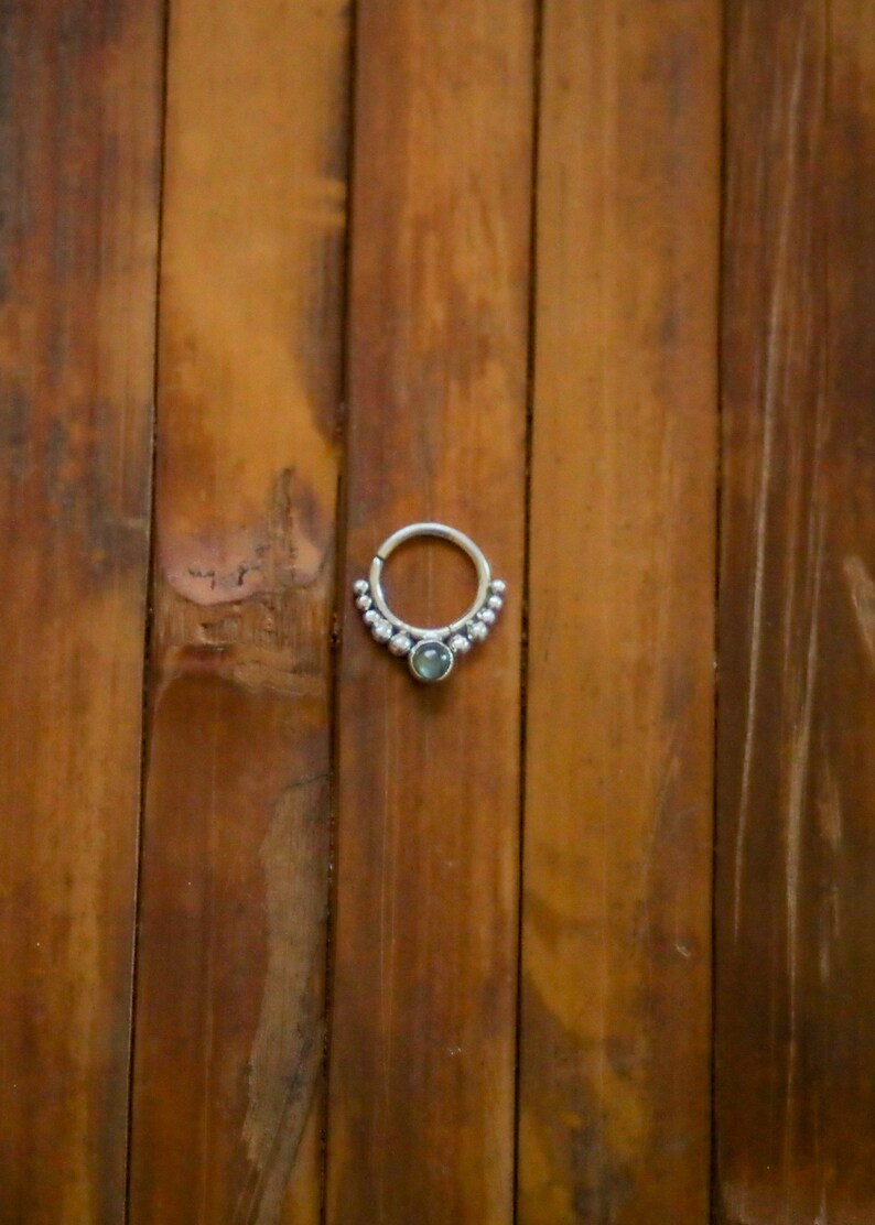 Silver Septum Ring | 18g Pierced Septum | Boho Fairycore Elven Witchy Septum Piercing | Sterling Silver Nose Ring | Tribal Septum Ring