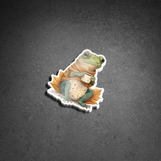 Cozy Toad Sticker | Whimsical Frog Art | Cottagecore Goblincore Amphibian Laptop Decal | Journal Scrapbooking Decor | Nature Inspired Gifts