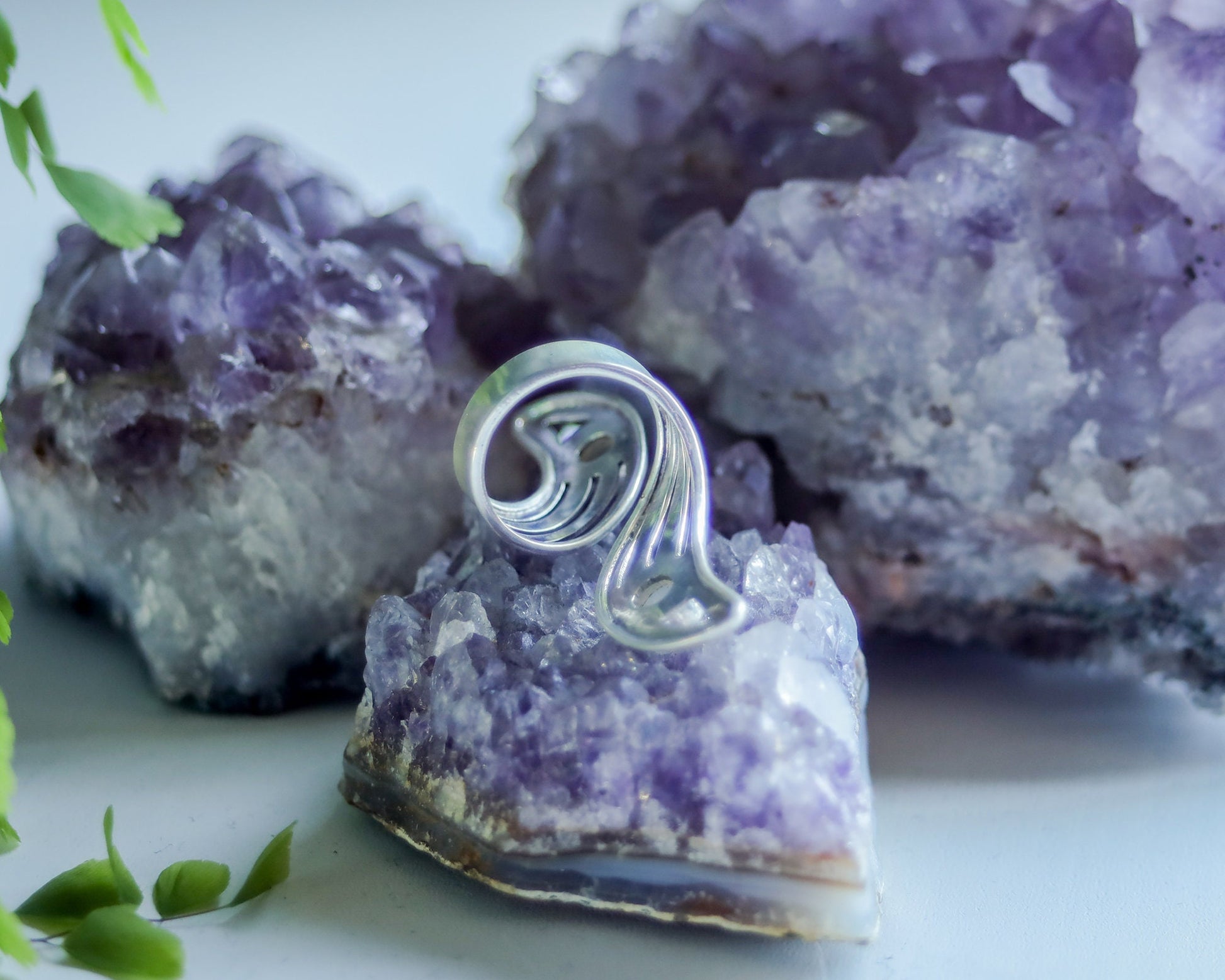 Adjustable Moonstone Ring | Sterling Silver Celestial Gemstone Jewelry | Witch Boho Crescent Lunar Goddess | Mystical Crystal Spiritual
