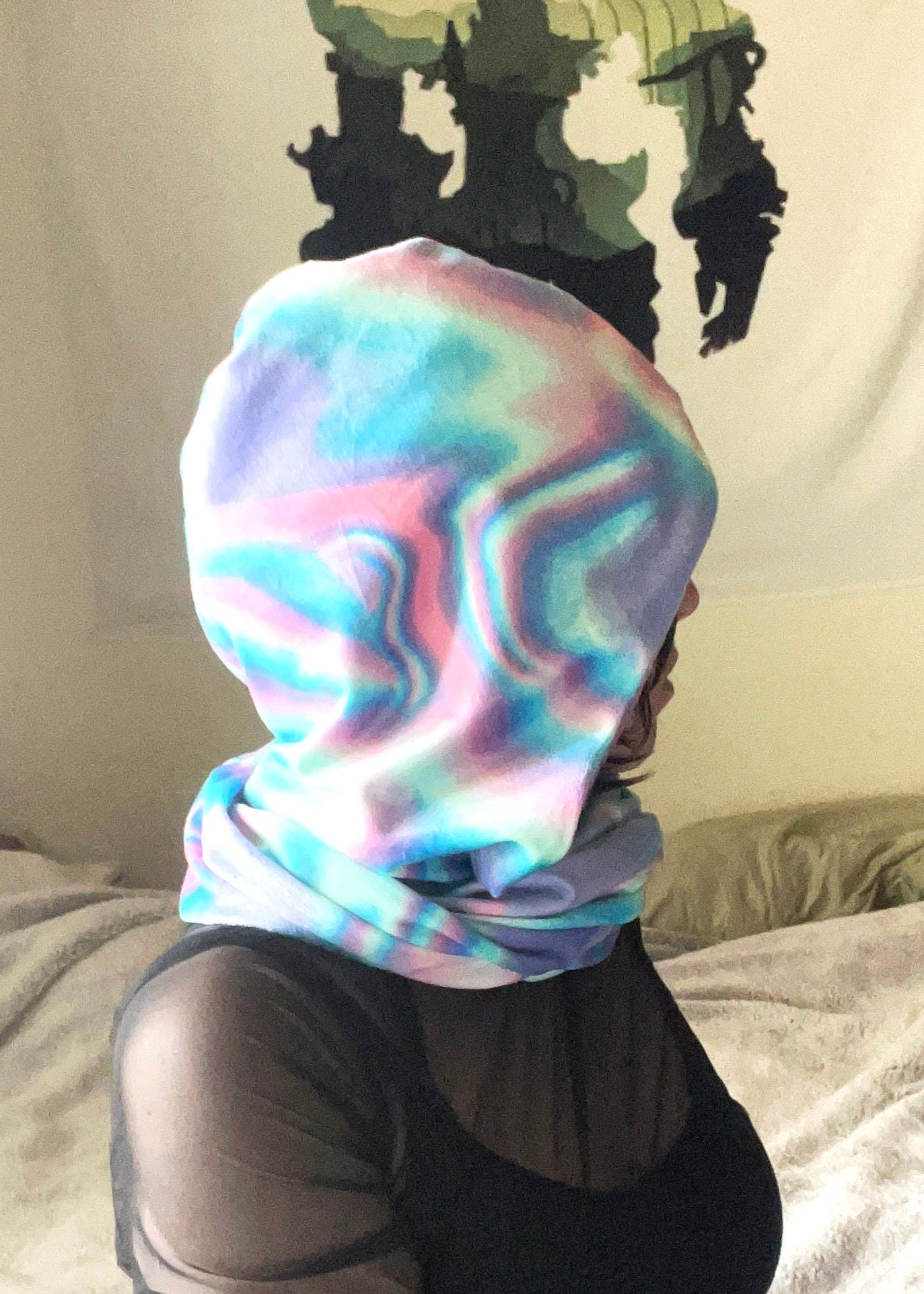 Plush Infinity Scarf | Pastel Iridescent Cowl Hood | Festival Rave Fairycore Accessories | Snood Thneed Loop Neck Wrap Headwrap Neckwear