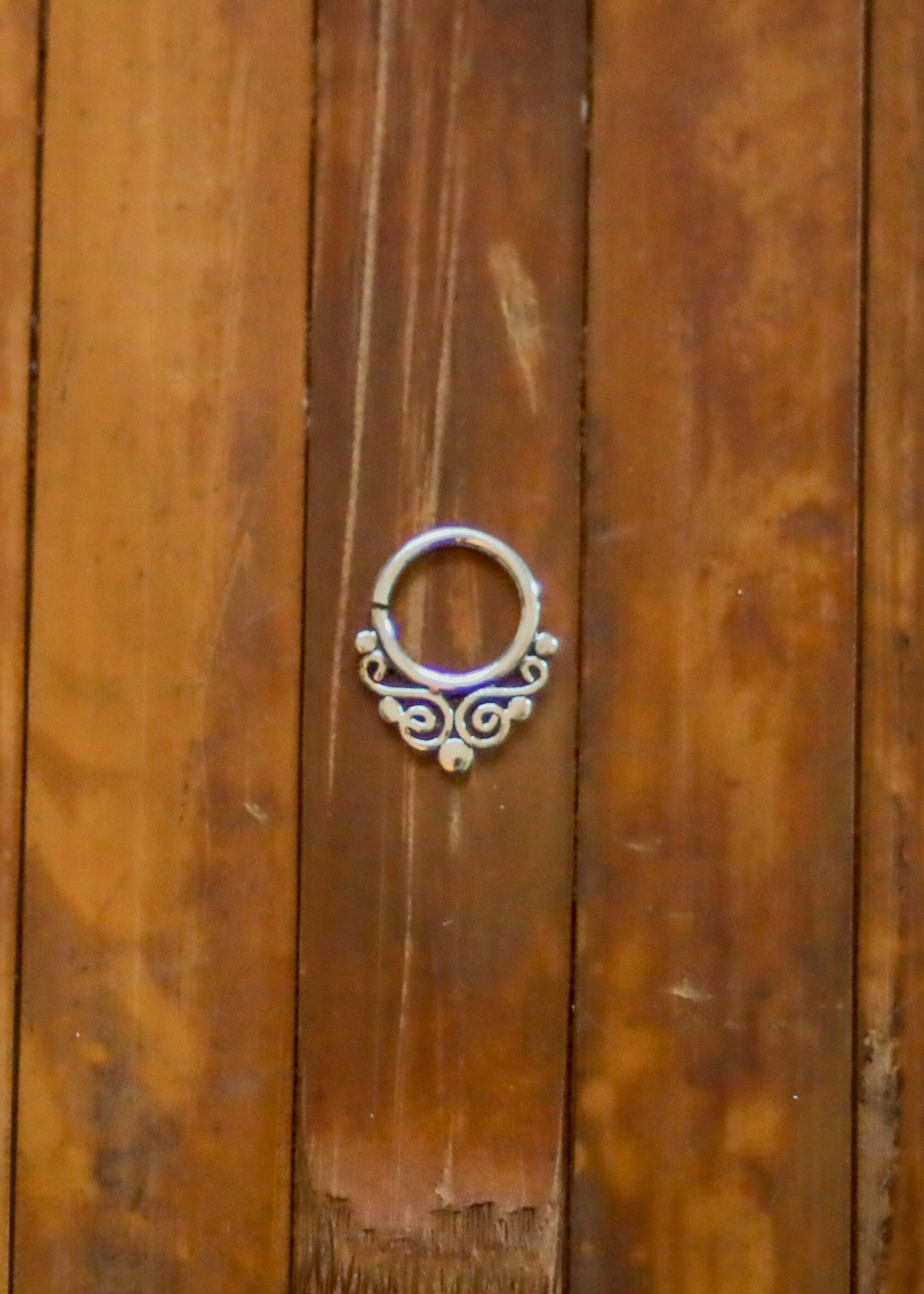 Silver Septum Ring | 18g Pierced Septum | Boho Fairycore Elven Witchy Septum Piercing | Sterling Silver Nose Ring | Tribal Septum Ring