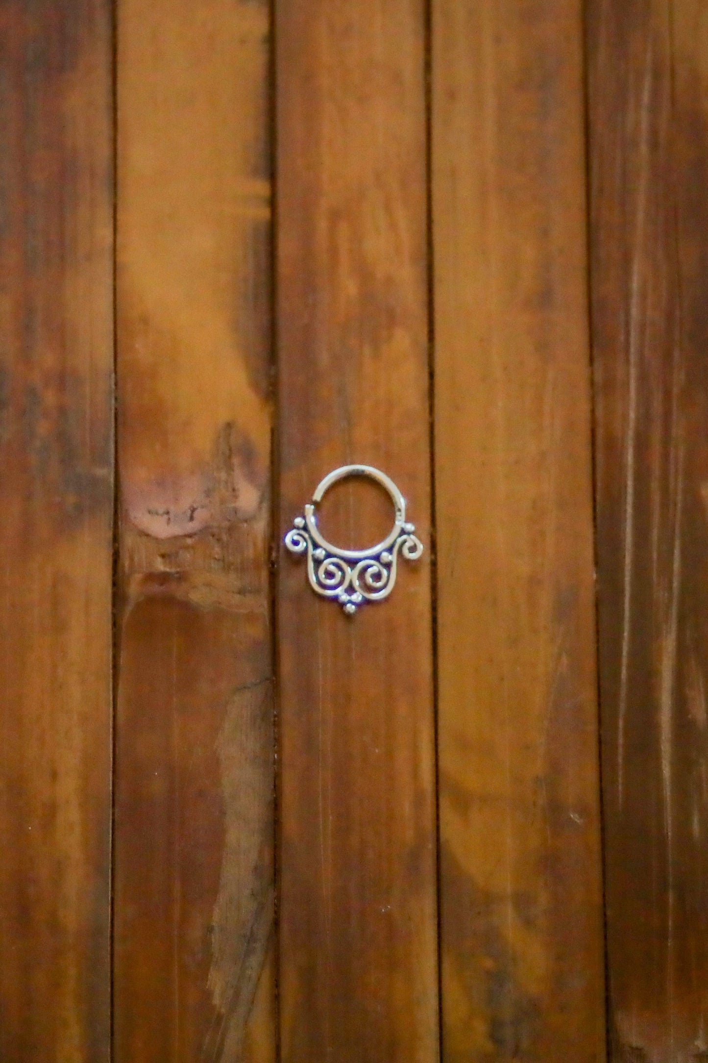 Silver Septum Ring | 18g Pierced Septum | Boho Fairycore Elven Witchy Septum Piercing | Sterling Silver Nose Ring | Tribal Septum Ring