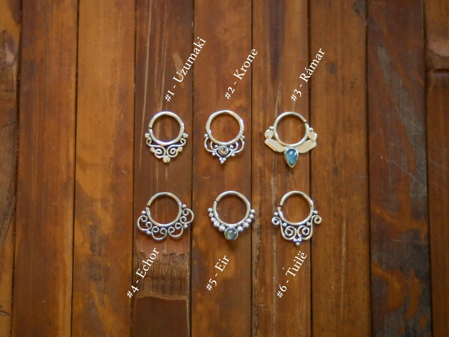 Silver Septum Ring | 18g Pierced Septum | Boho Fairycore Elven Witchy Septum Piercing | Sterling Silver Nose Ring | Tribal Septum Ring