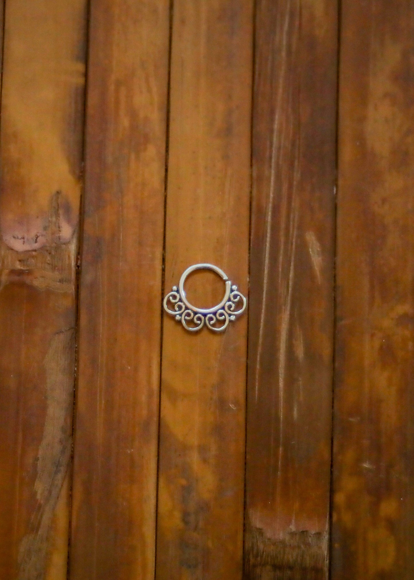 Silver Septum Ring | 18g Pierced Septum | Boho Fairycore Elven Witchy Septum Piercing | Sterling Silver Nose Ring | Tribal Septum Ring