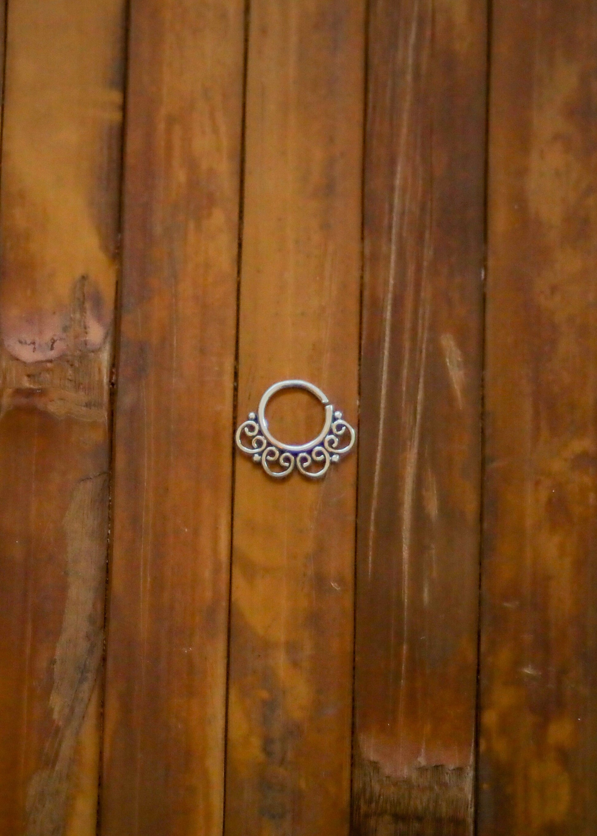 Silver Septum Ring | 18g Pierced Septum | Boho Fairycore Elven Witchy Septum Piercing | Sterling Silver Nose Ring | Tribal Septum Ring