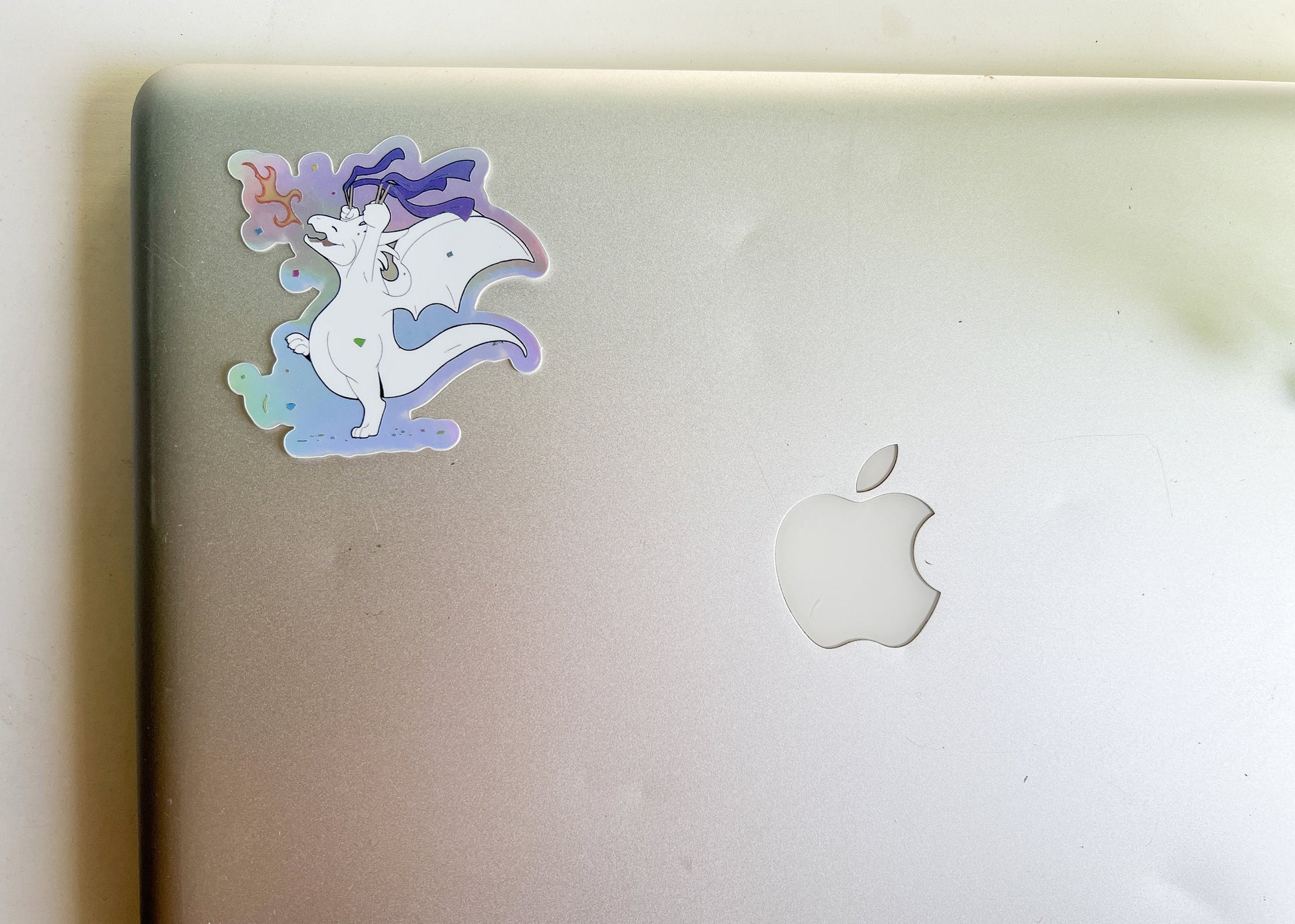 Holographic Dragon Sticker | Iridescent Mythical Fantasy Celebration Decal | Water Bottle Laptop Journal Scrapbook Art | Fairycore Whimsical