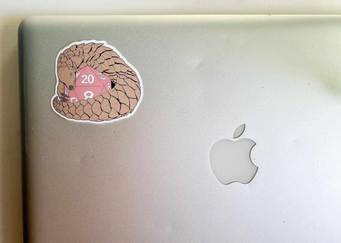 Pangolin Dice Sticker | Nerdy Geeky Laptop Decal | Fantasy Board Game Fan Art Journal Scrapbooking Decor | Goblincore Fairycore Whimsical