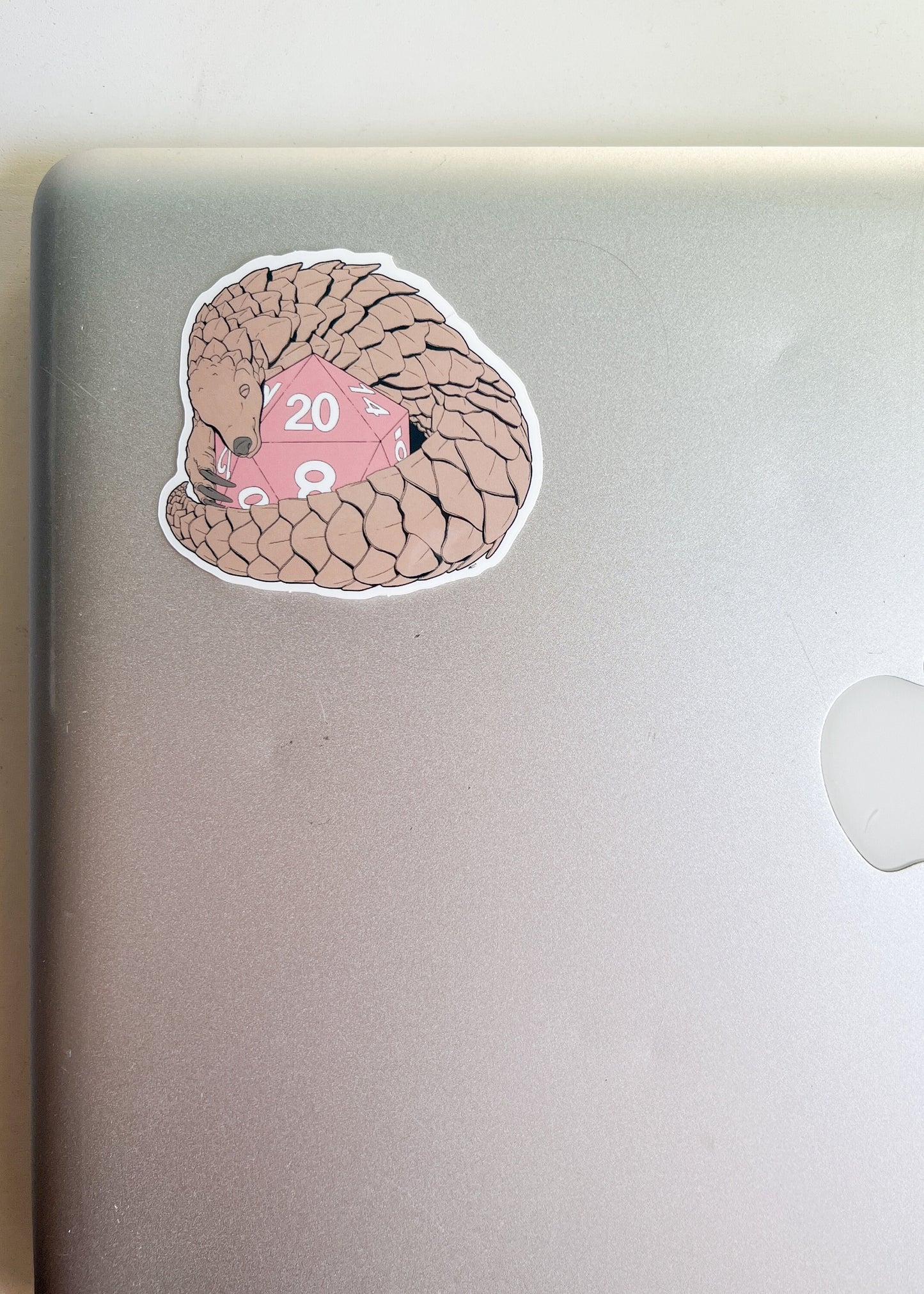 Pangolin Dice Sticker | Nerdy Geeky Laptop Decal | Fantasy Board Game Fan Art Journal Scrapbooking Decor | Goblincore Fairycore Whimsical