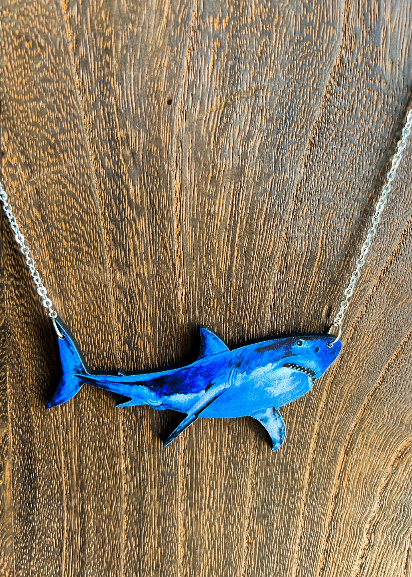 Shark Necklace | Great White Hammerhead Sharks Pendant | Laser Cut Wood Ocean Nautical Marine Jewelry | Sea Nature Aquatic Beach Charm