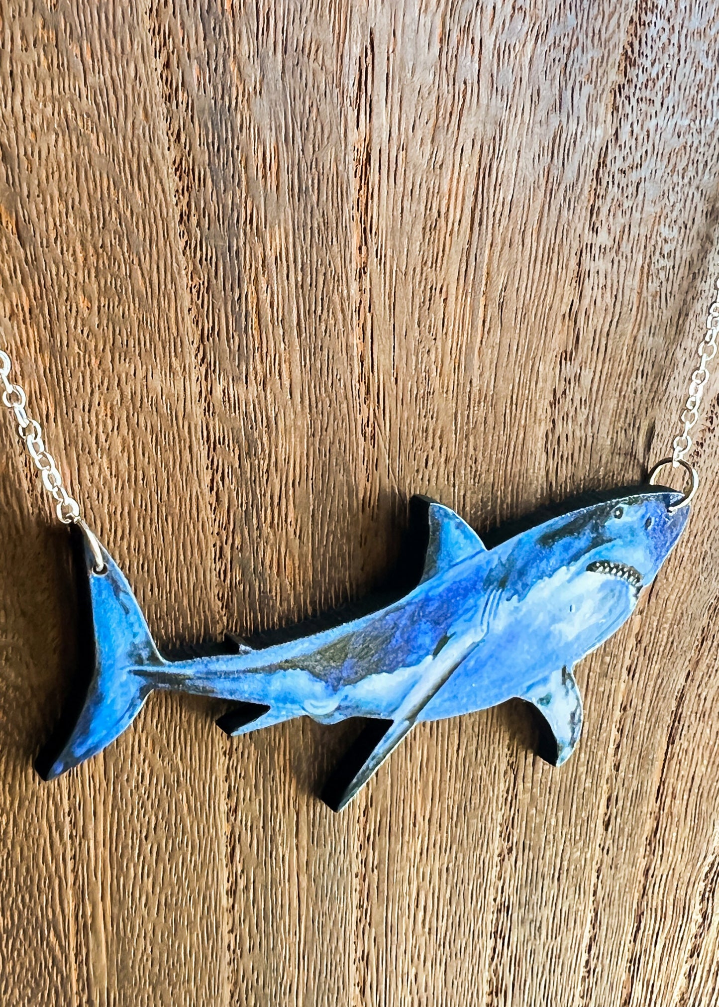 Shark Necklace | Great White Hammerhead Sharks Pendant | Laser Cut Wood Ocean Nautical Marine Jewelry | Sea Nature Aquatic Beach Charm