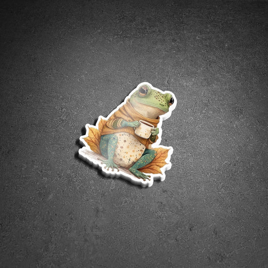 Cozy Toad Sticker | Whimsical Frog Art | Cottagecore Goblincore Amphibian Laptop Decal | Journal Scrapbooking Decor | Nature Inspired Gifts