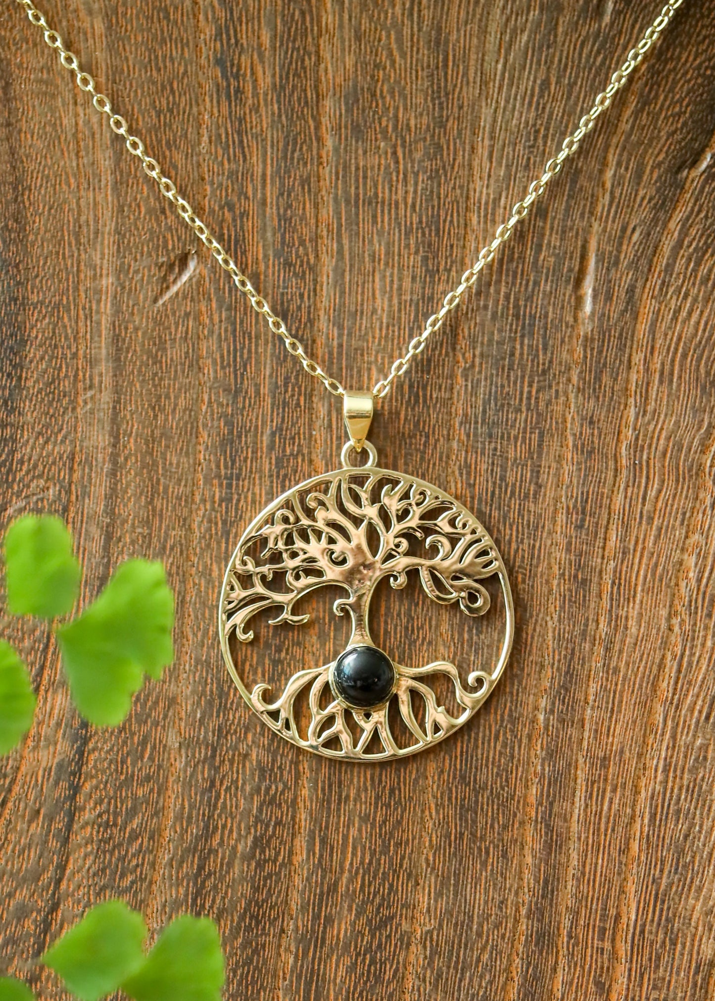 Tree of Life Pendant | Gemstone Nature Inspired Necklace | Birthstone Spiritual Celtic Boho Charm | Labradorite Rainbow Moonstone Onyx