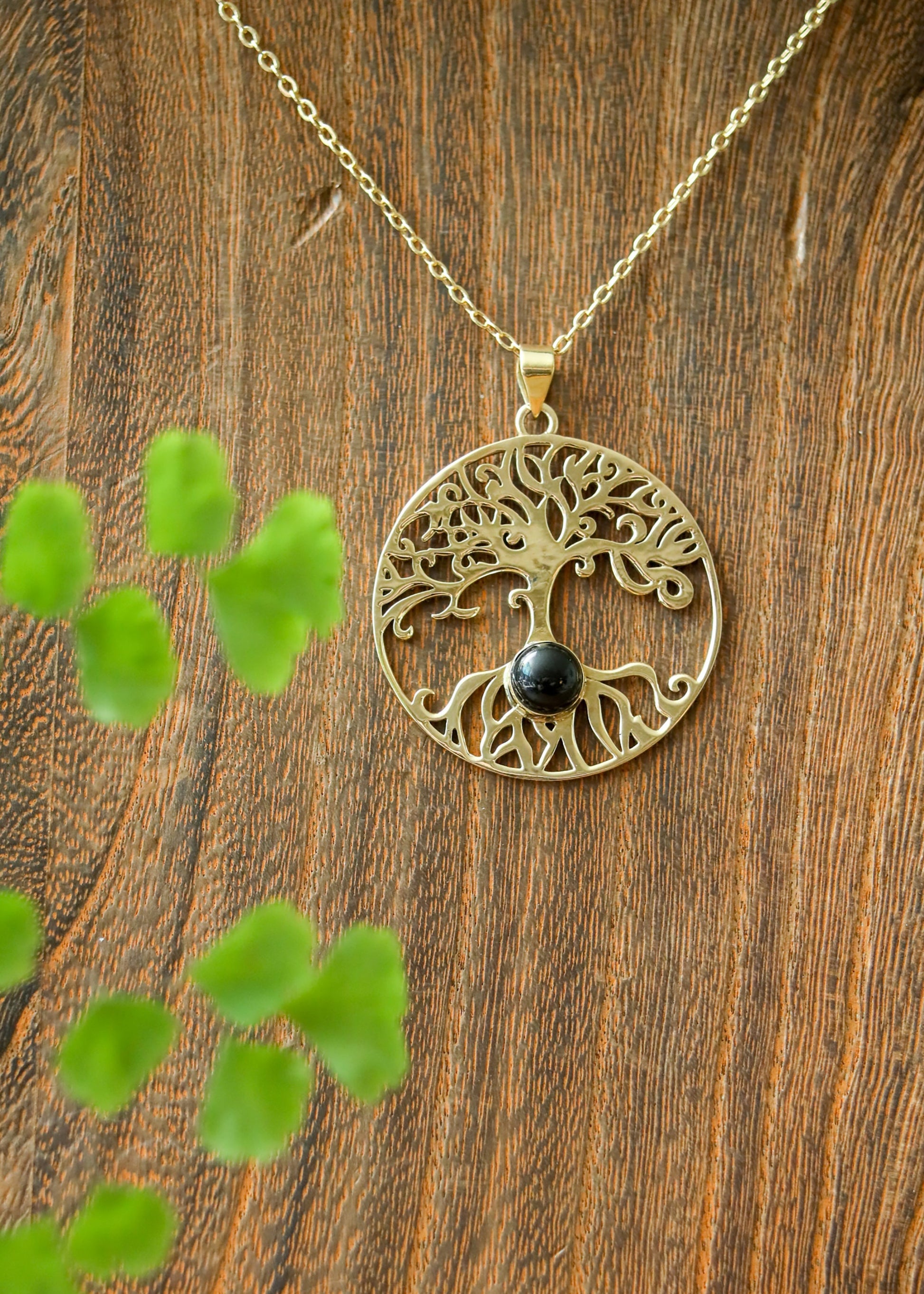 Tree of Life Pendant | Gemstone Nature Inspired Necklace | Birthstone Spiritual Celtic Boho Charm | Labradorite Rainbow Moonstone Onyx