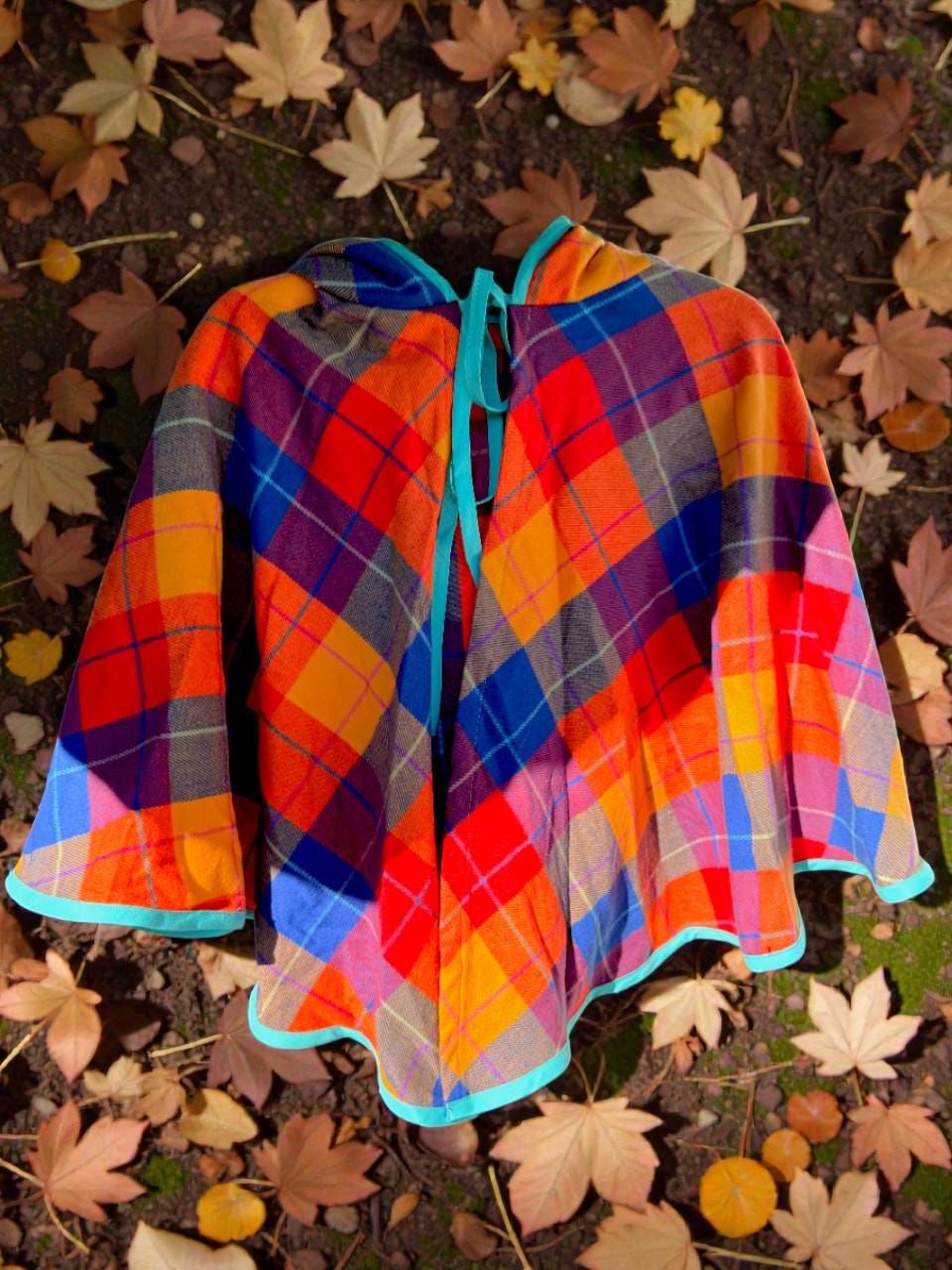 Flannel Hooded Capelet | Goblincore Woodland Wool Cape | Cottagecore Dark Academia Full Circle Outerwear | Witchy Wizard Gothic Victorian