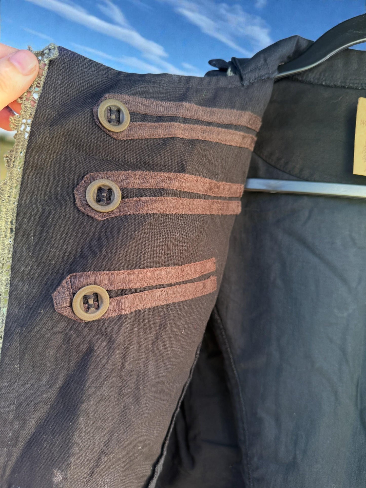 Pirate Steampunk Coat | Burning Man Cyberpunk Renaissance Waistcoat | Brown Black Wasteland Outerwear | Anime Cosplay Costume LARP