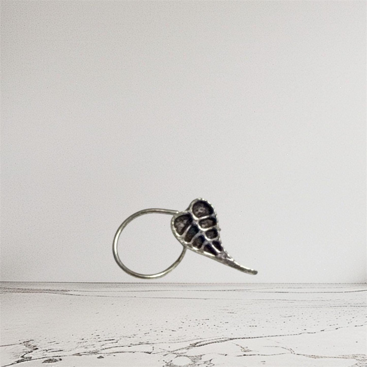 Silver Leaf Nose Stud | Sterling Silver Nature Inspired Piercing | Elven Mythical Witchy Jewelry | Ivy Fairycore Cottagecore Body Jewelry