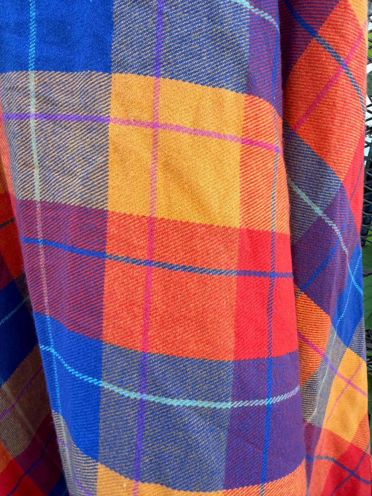 Colorful Flannel Midi Skirt