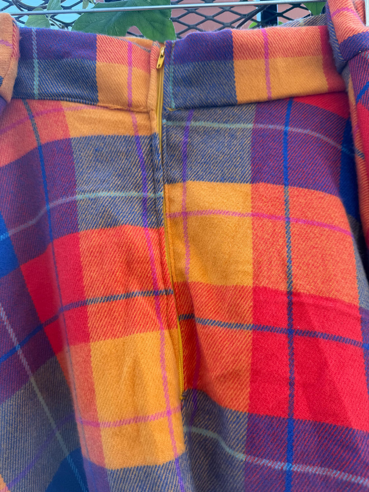 Colorful Flannel Midi Skirt