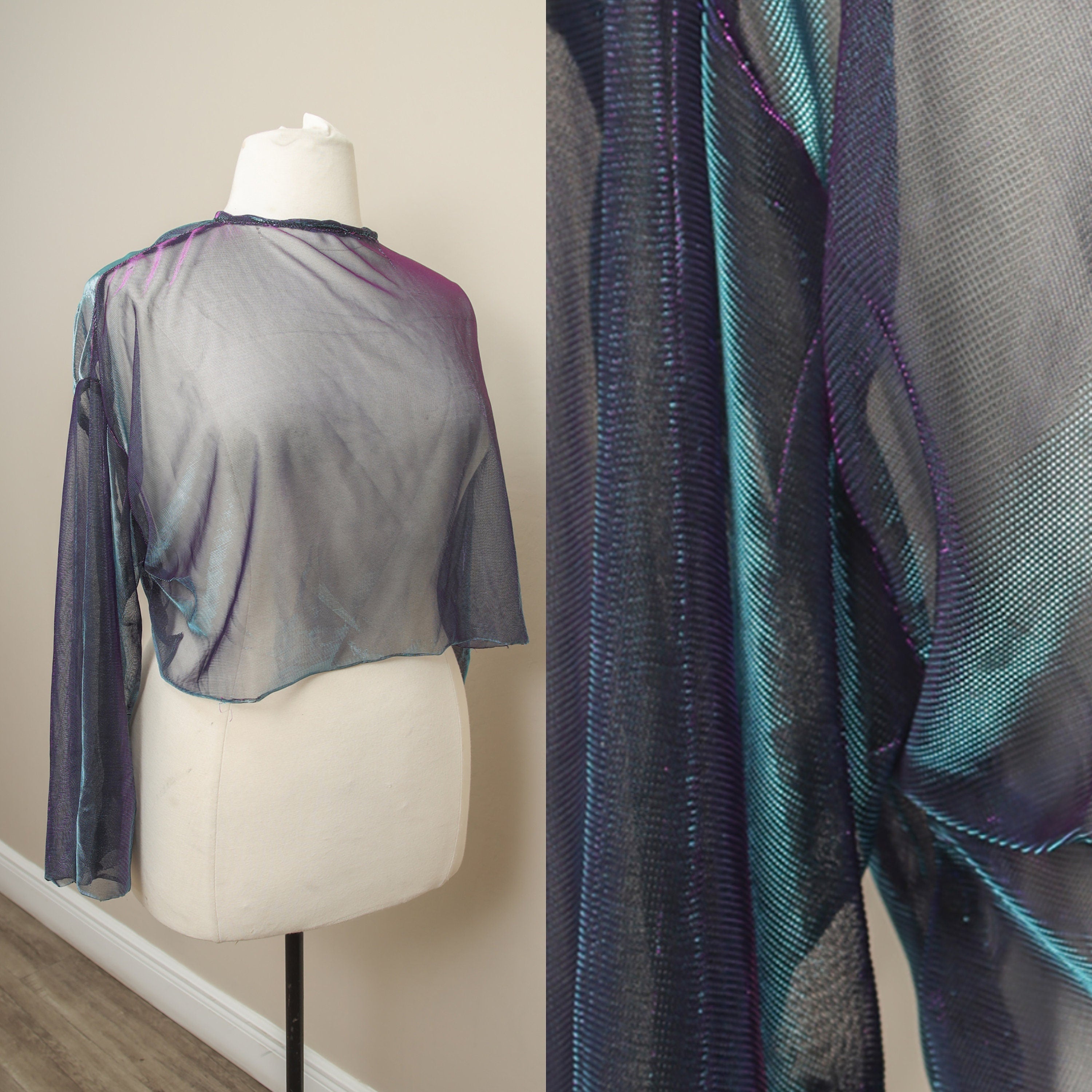 Sheer iridescent top outlet